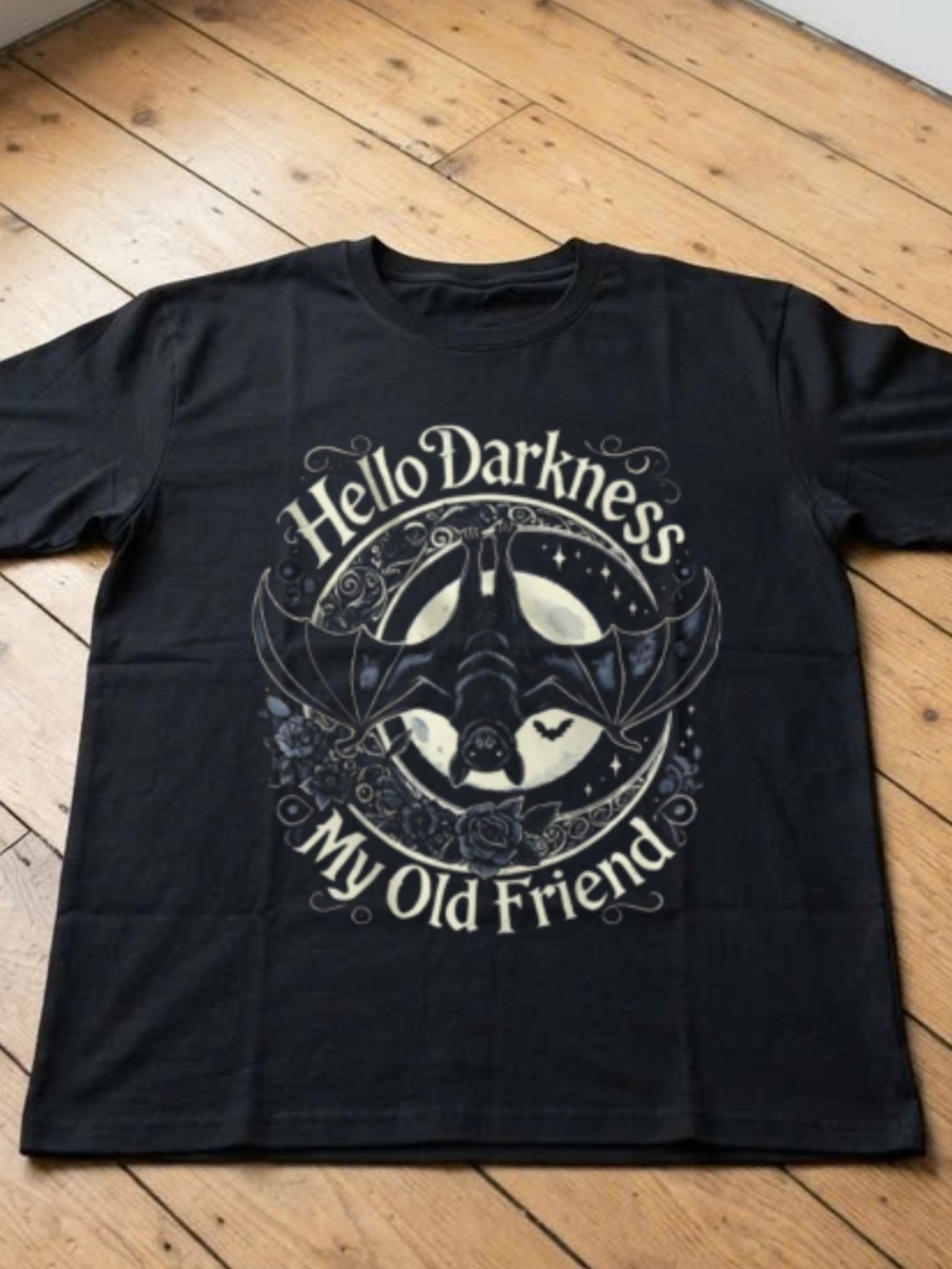 Gildan Black Short-Sleeve Tee with Bat
